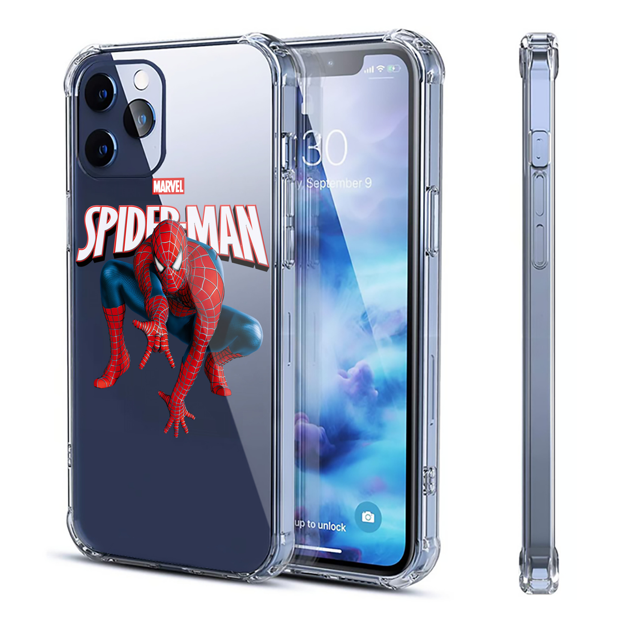 （画像用） Spider Man スパイダーマン 【iPhone 12シリーズ対応】透明スマホケース（クリアソフトケース）